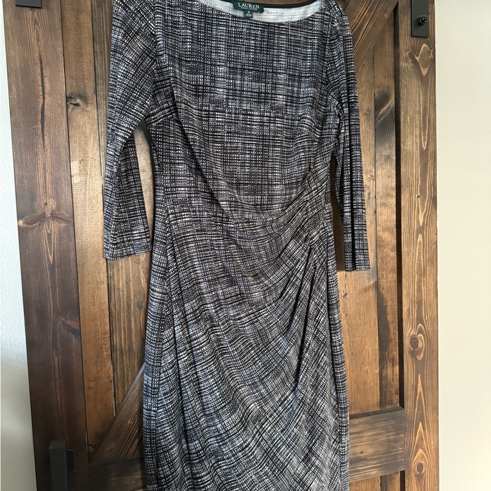 Ralph Lauren Black and White Long Sleeve Dress